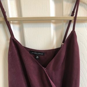Pacsun Kendall & Kylie maroon satin romper